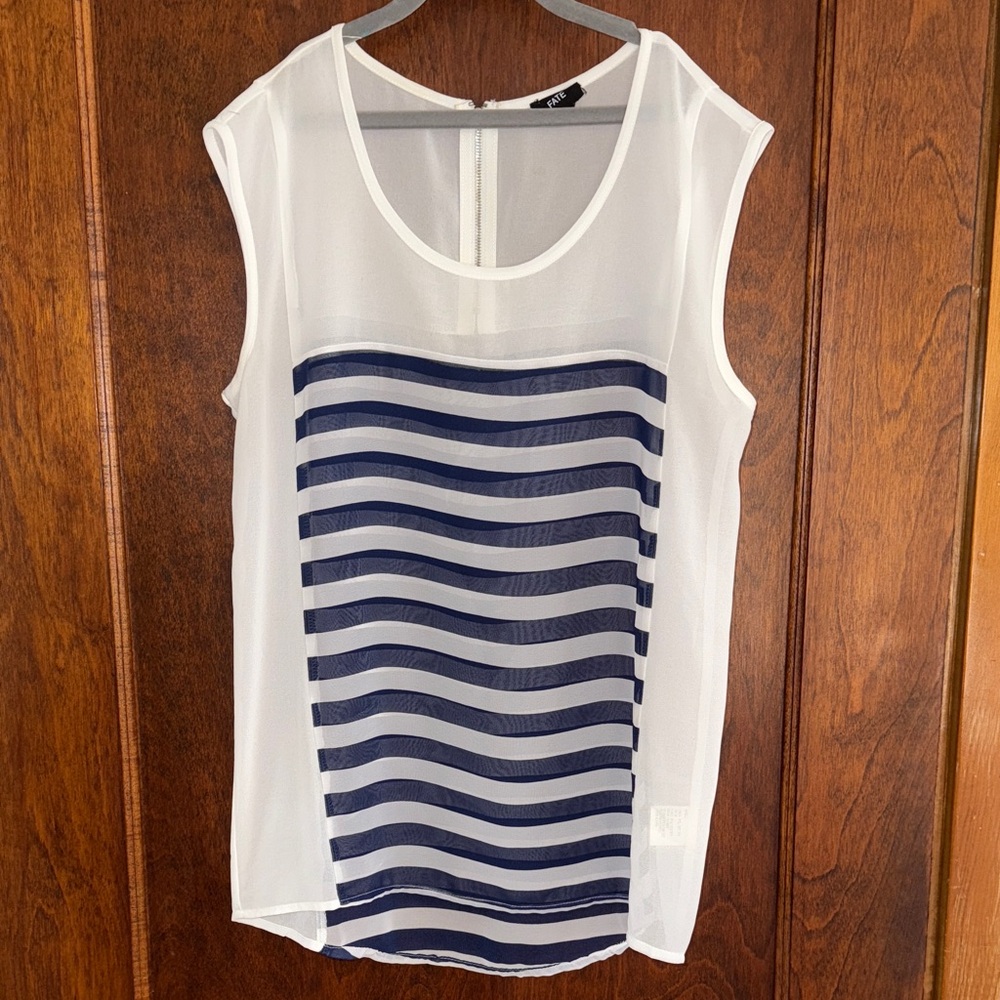 Fate Navy and White Striped Blouse